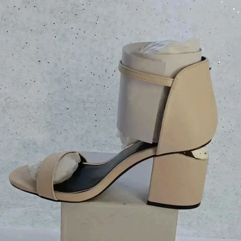 Qupid heeled ankle strap sandals